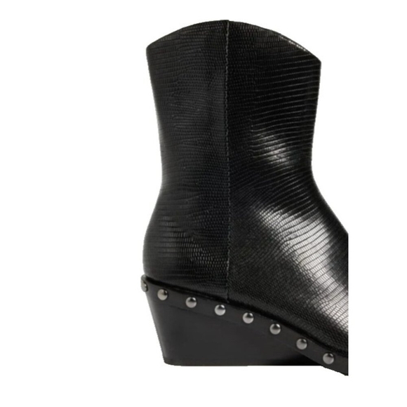 Rag & Bone santiago mid boots Womens black Lizard-embossed calf Size EU 40/US9.5 - Picture 8 of 16